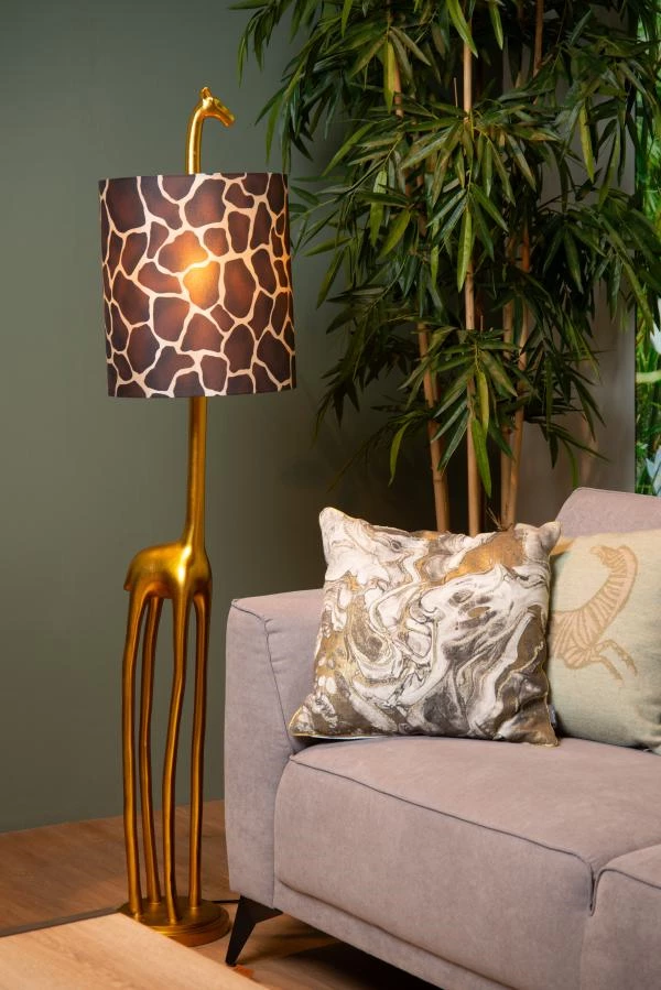 Lucide EXTRAVAGANZA MISS TALL - Floor lamp - Ø 31,5 cm - 1xE27 - Matt Gold / Brass - ambiance 2